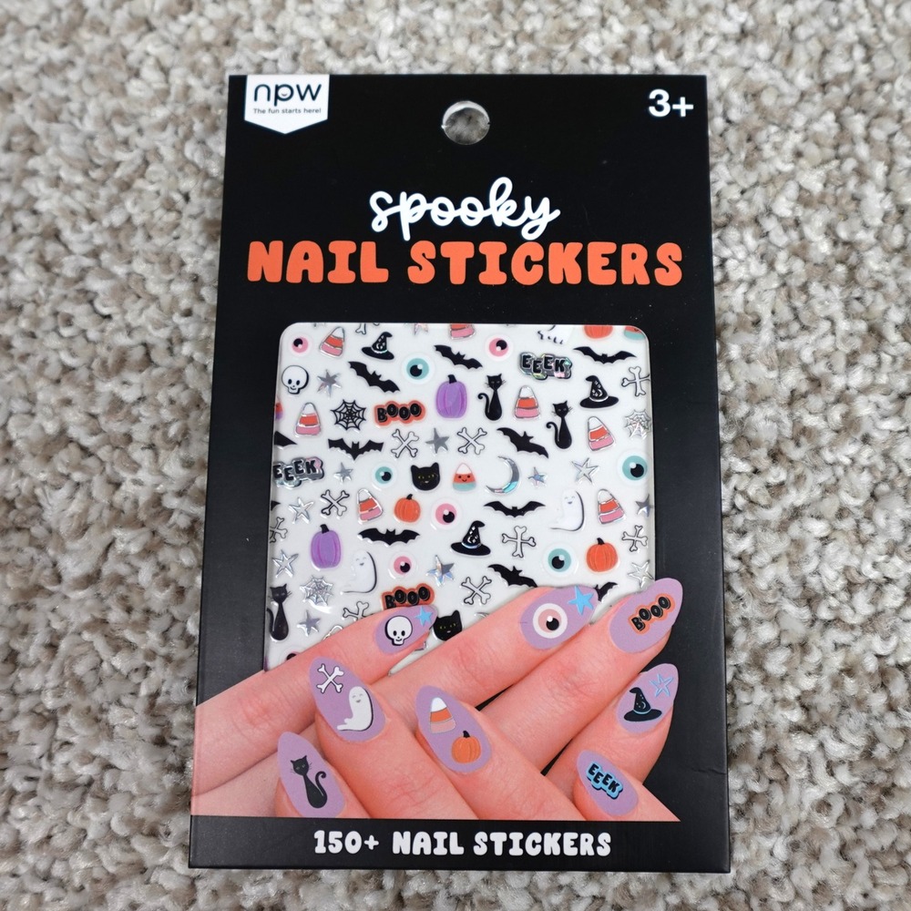 NPW‎ Spooky Halloween Nail Stickers 150+ Decals Cats Ghosts Bats NPW77189